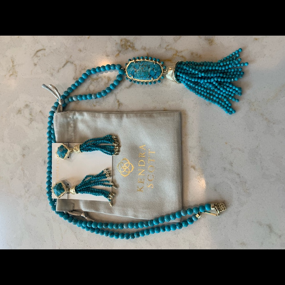 Kendra Scott- Turquoise Earring and Necklace Set